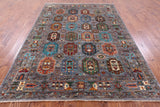 Turkmen Ersari Handmade Wool Rug - 6' 10" X 9' 9" - Golden Nile