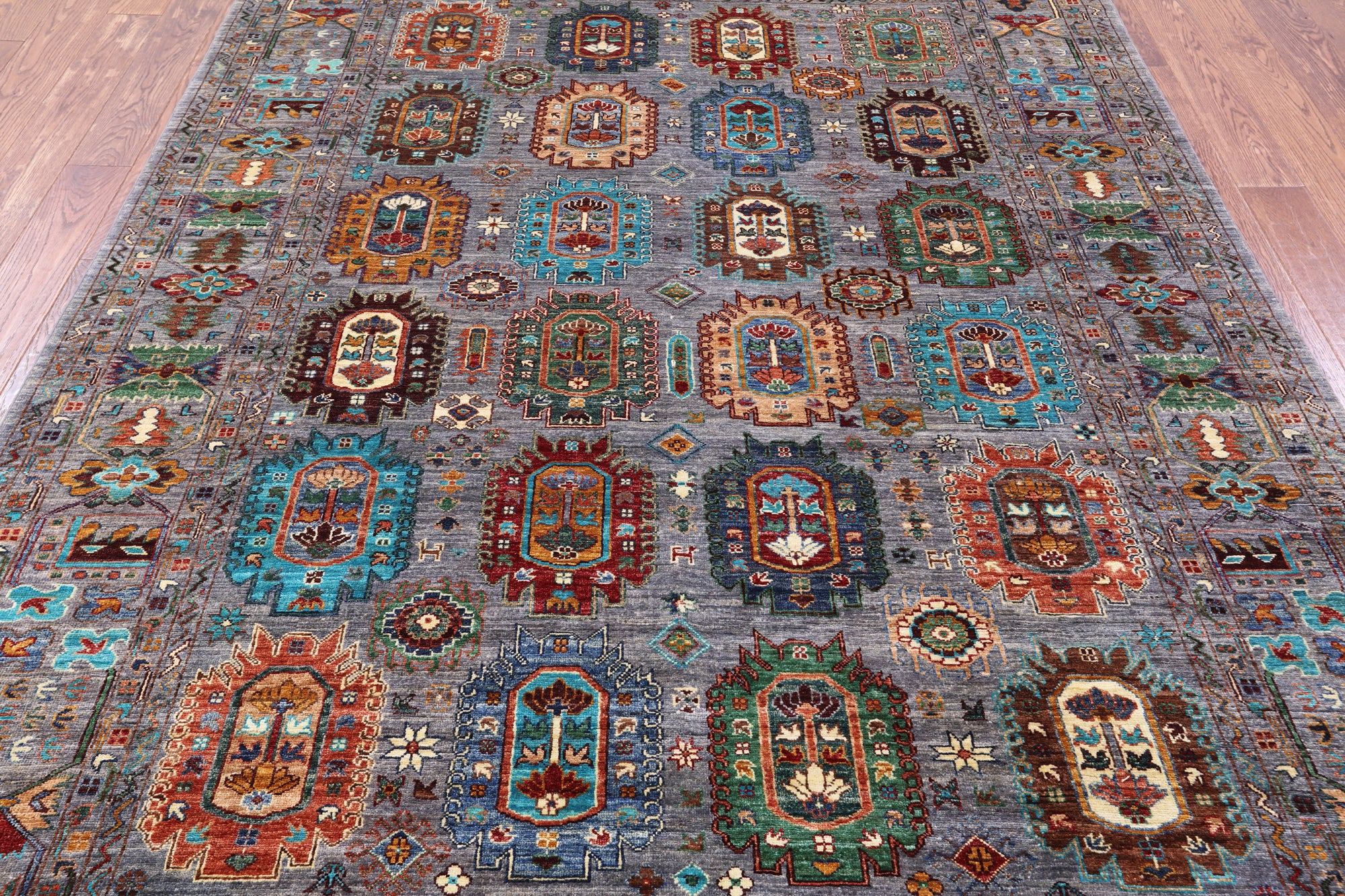 Turkmen Ersari Handmade Wool Rug - 6' 10" X 9' 9" - Golden Nile