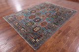 Turkmen Ersari Handmade Wool Rug - 6' 10" X 9' 9" - Golden Nile