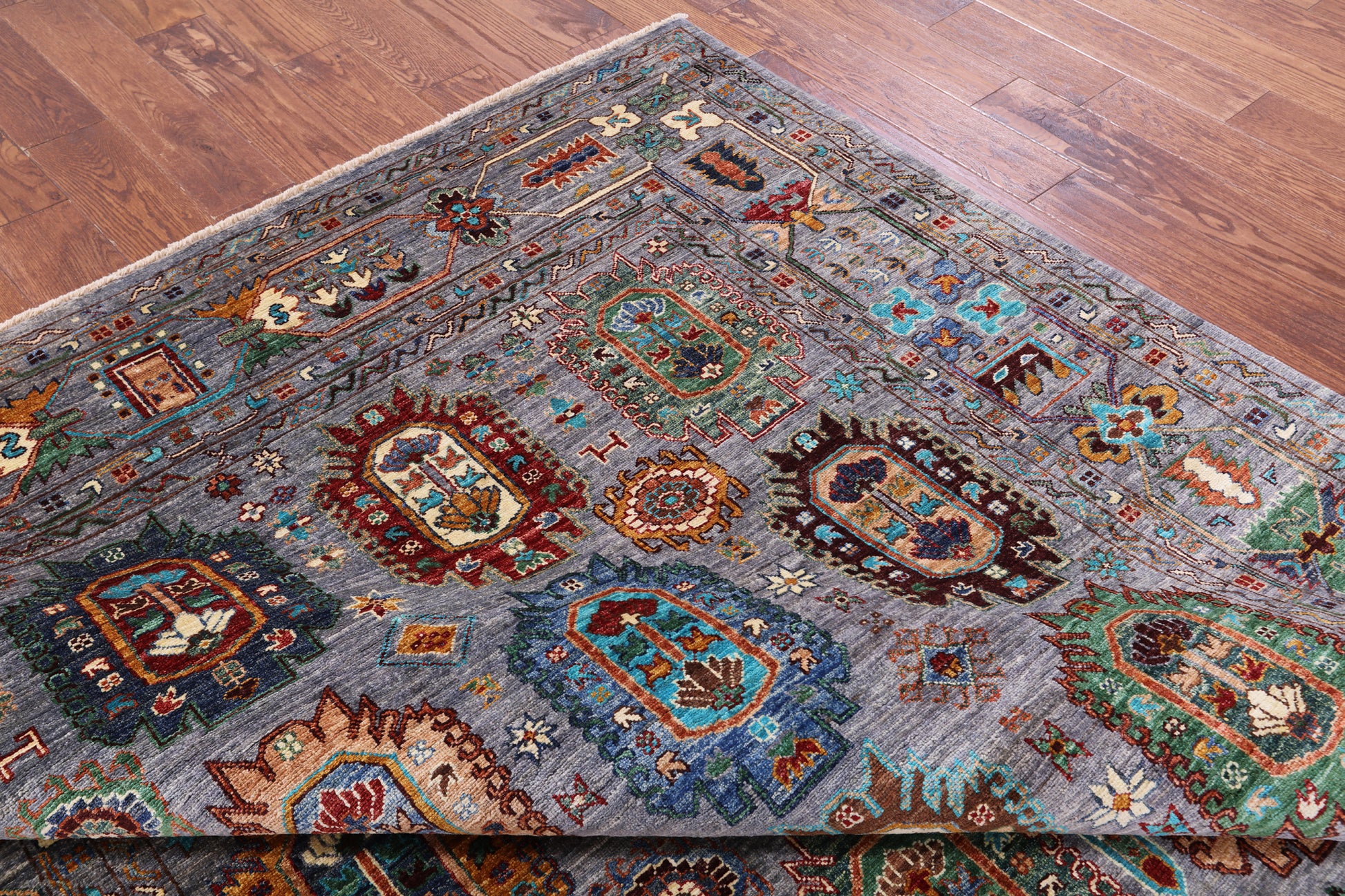 Turkmen Ersari Handmade Wool Rug - 6' 10" X 9' 9" - Golden Nile