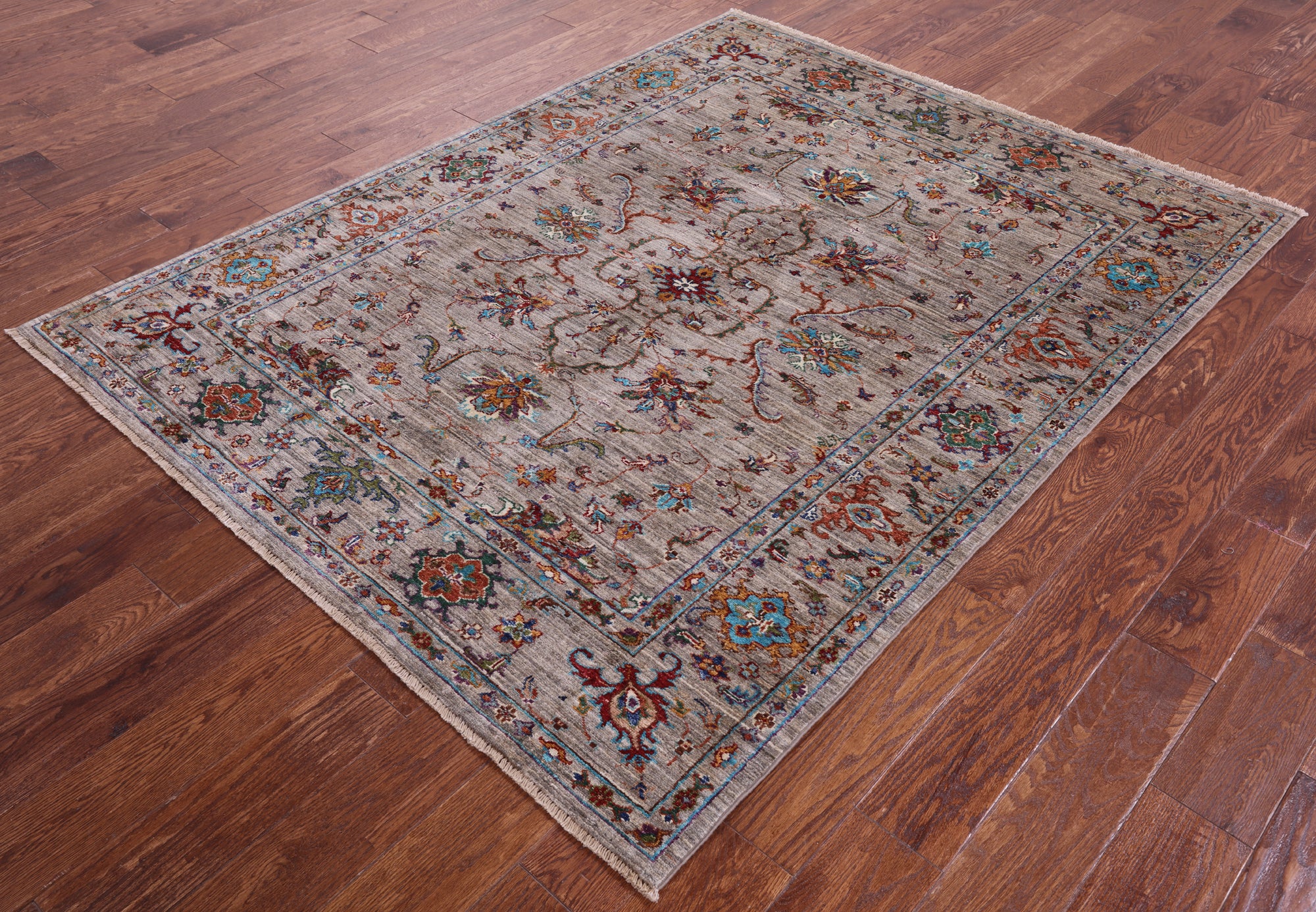 Peshawar Handmade Wool Rug - 5' 1" X 6' 8" - Golden Nile