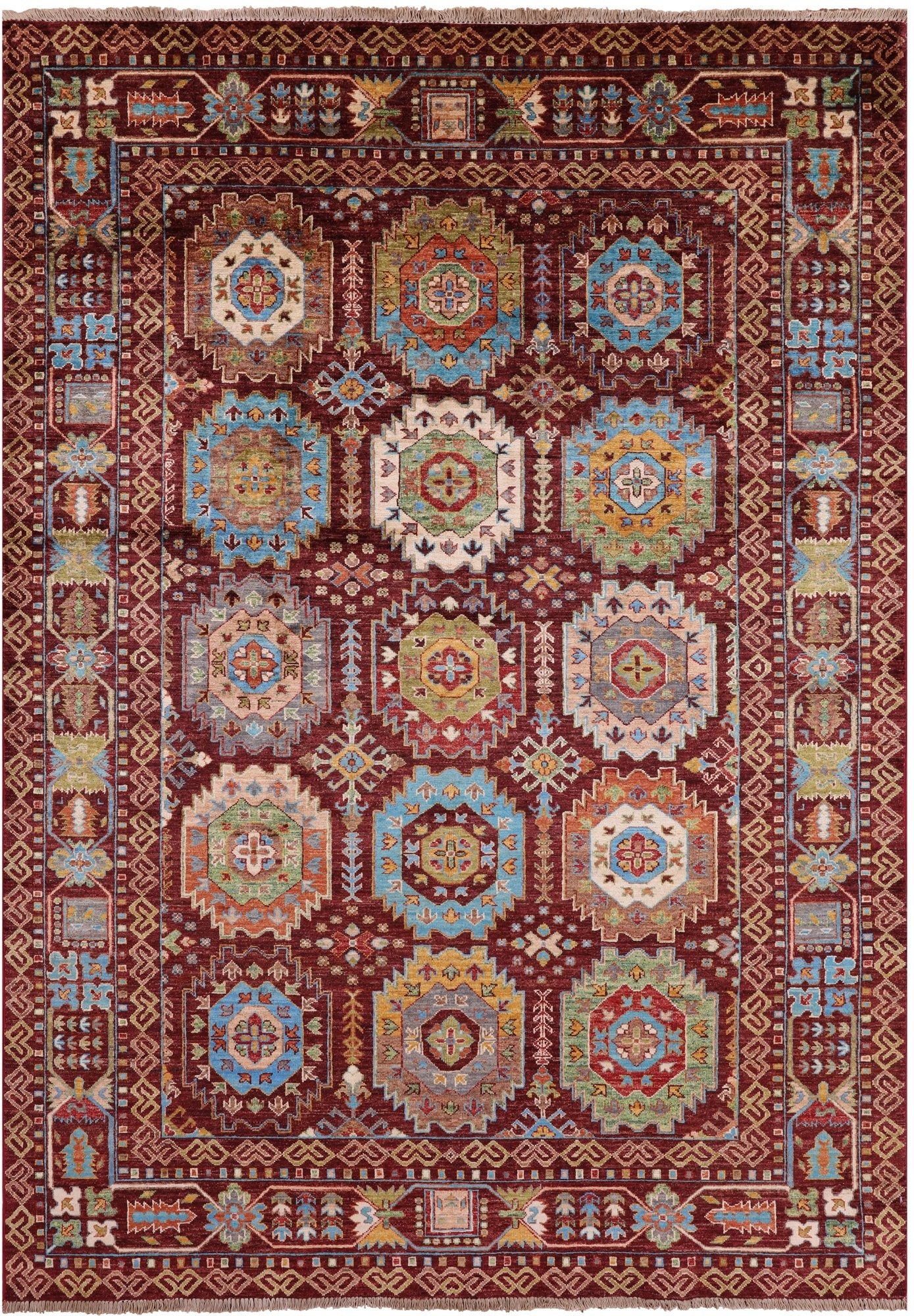 Turkmen Ersari Handmade Wool Rug - 5' 6" X 7' 9" - Golden Nile