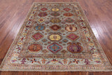 Turkmen Ersari Hand Knotted Wool Rug - 5' 8" X 7' 8" - Golden Nile
