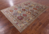 Turkmen Ersari Hand Knotted Wool Rug - 5' 8" X 7' 8" - Golden Nile