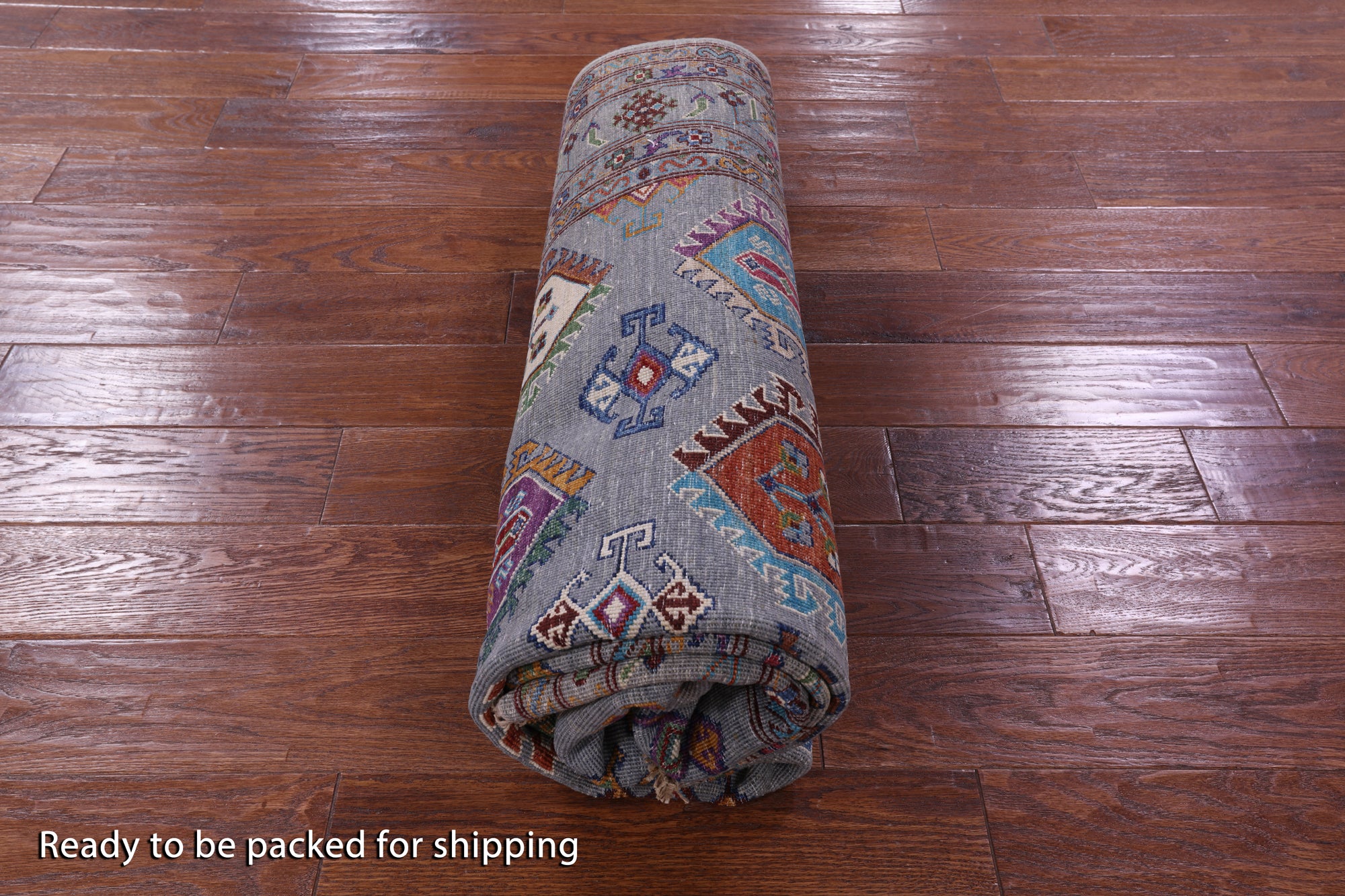 Grey Turkmen Ersari Hand Knotted Wool Rug - 5' 7" X 7' 8" - Golden Nile