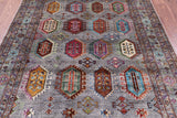 Grey Turkmen Ersari Hand Knotted Wool Rug - 5' 7" X 7' 8" - Golden Nile