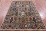 Turkmen Ersari Hand Knotted Wool Rug - 5' 9" X 8' 1" - Golden Nile