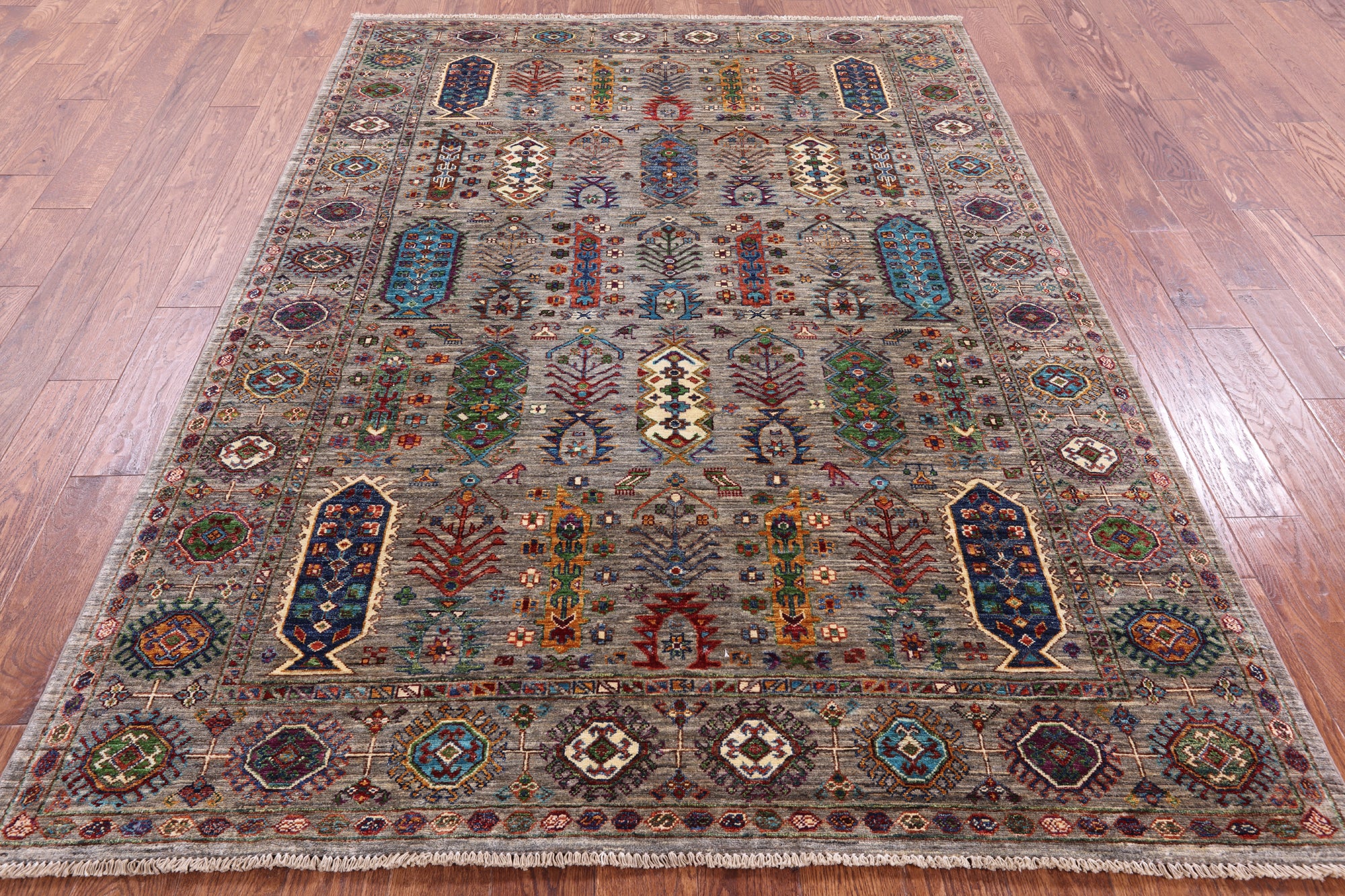 Turkmen Ersari Hand Knotted Wool Rug - 5' 9" X 8' 1" - Golden Nile