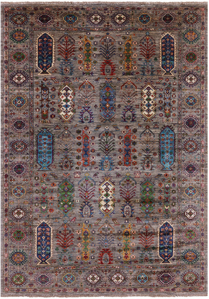 Turkmen Ersari Hand Knotted Wool Rug - 5' 9" X 8' 1" - Golden Nile