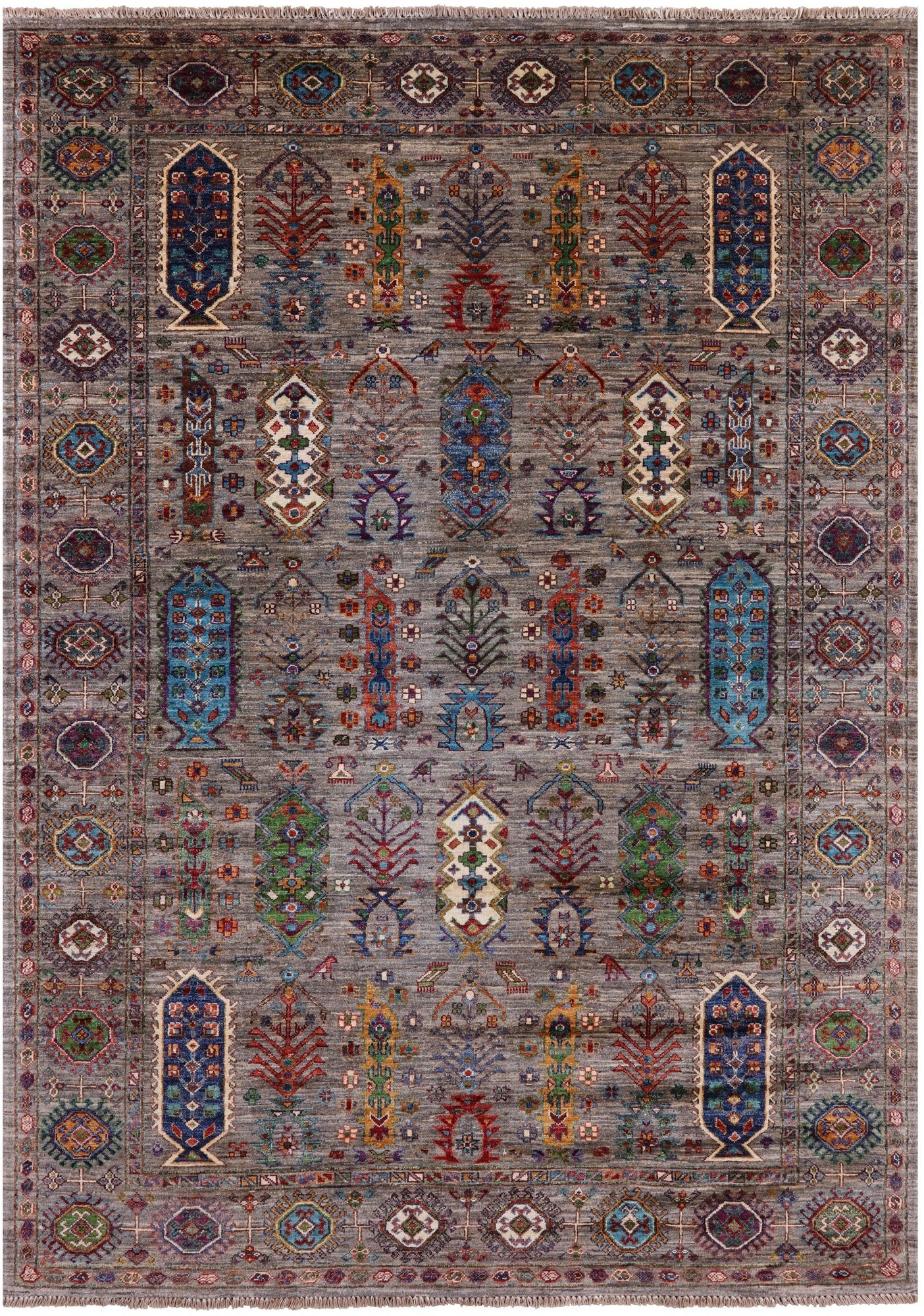 Turkmen Ersari Hand Knotted Wool Rug - 5' 9" X 8' 1" - Golden Nile