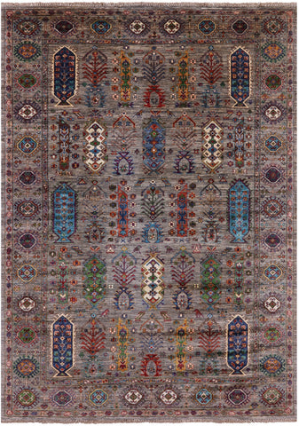 Turkmen Ersari Hand Knotted Wool Rug - 5' 9