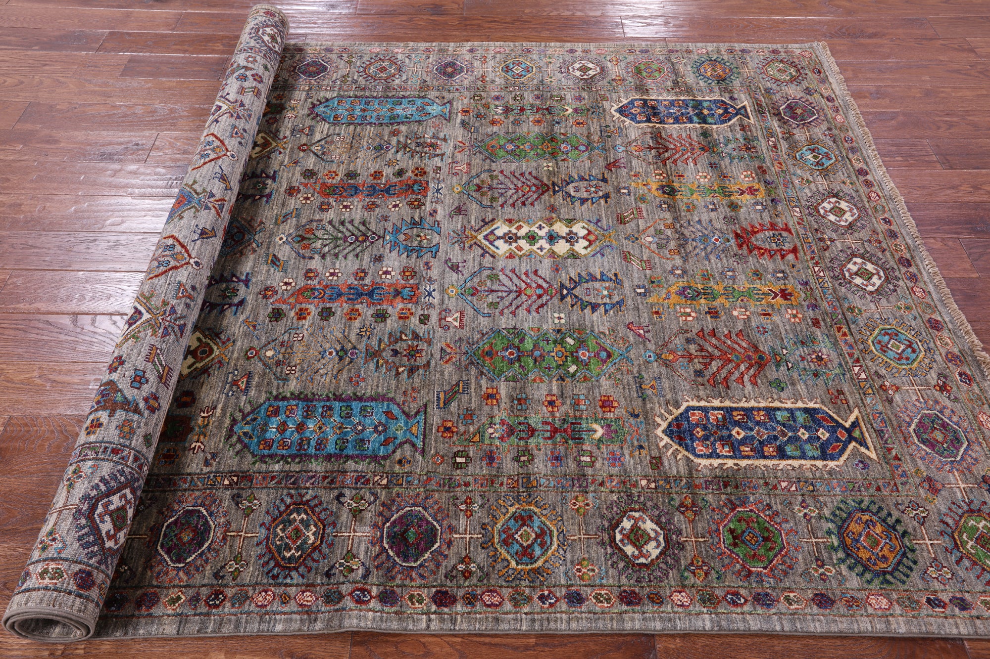 Turkmen Ersari Hand Knotted Wool Rug - 5' 9" X 8' 1" - Golden Nile