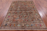 Turkmen Ersari Hand Knotted Wool Rug - 5' 10" X 8' 2" - Golden Nile