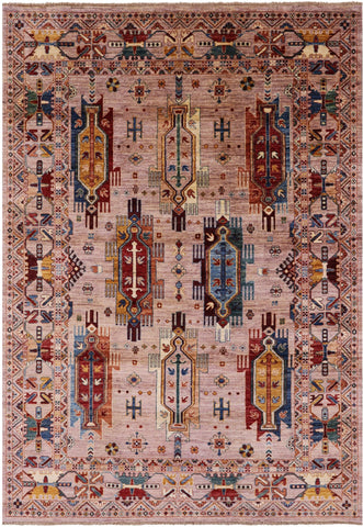 Persian Fine Serapi Hand Knotted Wool Rug - 5' 8