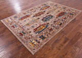 Persian Fine Serapi Hand Knotted Wool Rug - 5' 8" X 8' 4" - Golden Nile