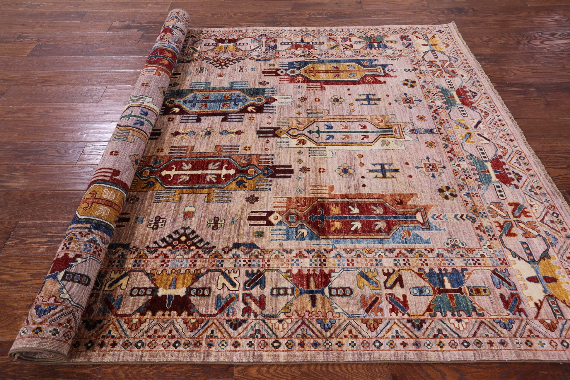 Persian Fine Serapi Hand Knotted Wool Rug - 5' 8" X 8' 4" - Golden Nile