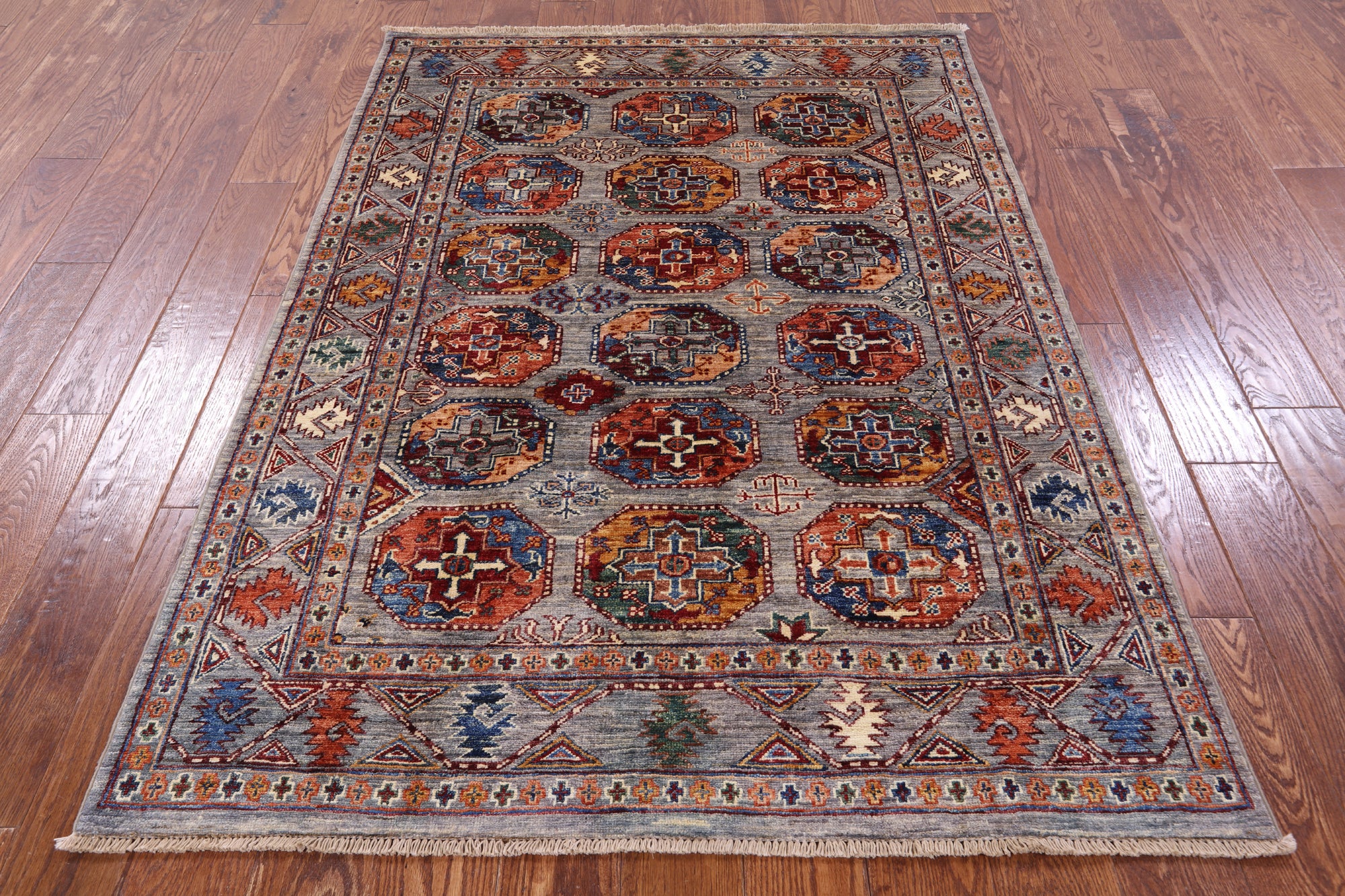 Turkmen Ersari Hand Knotted Wool Rug - 4' 2" X 5' 8" - Golden Nile