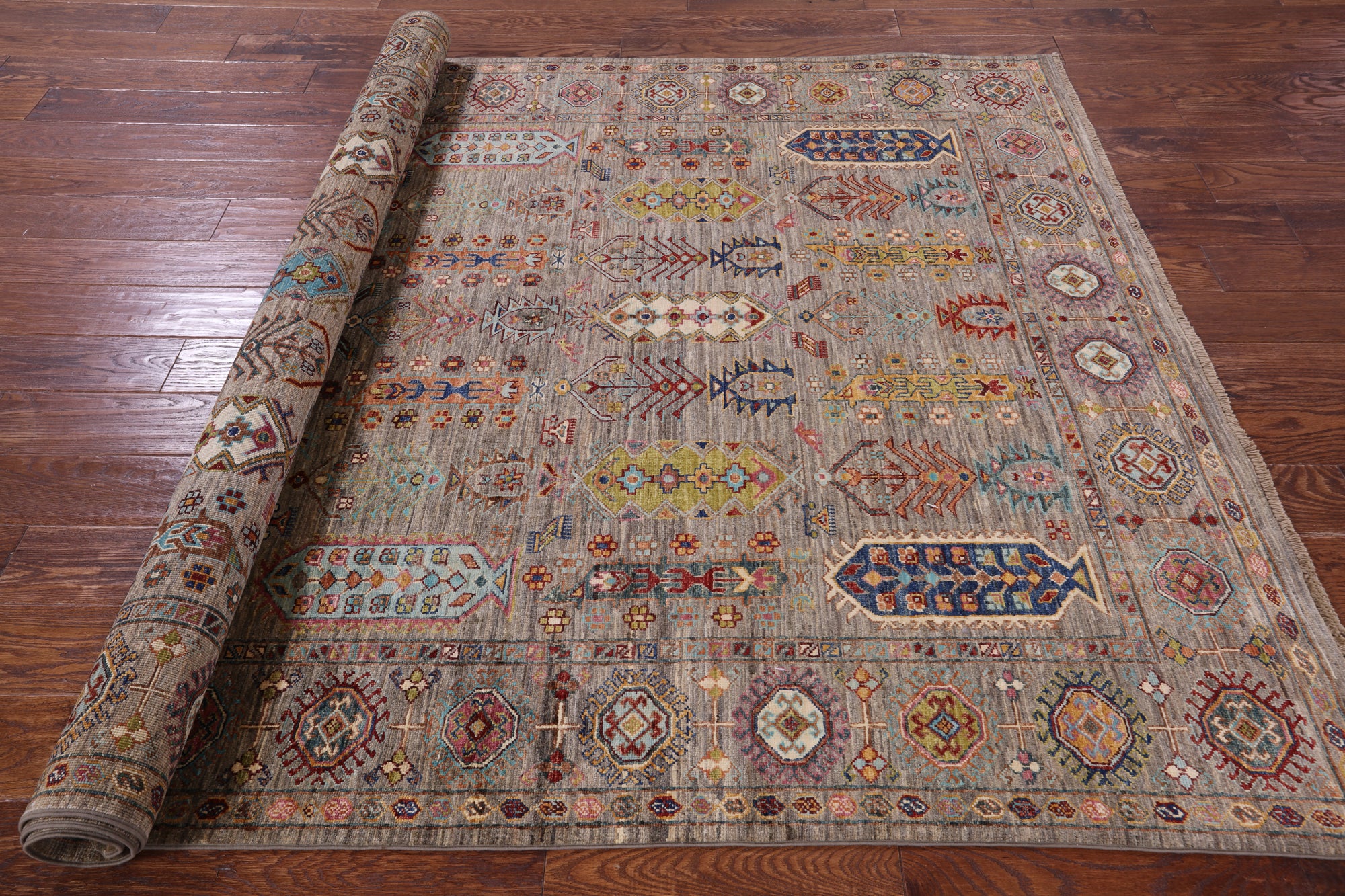 Turkmen Ersari Hand Knotted Wool Rug - 5' 8" X 8' 0" - Golden Nile