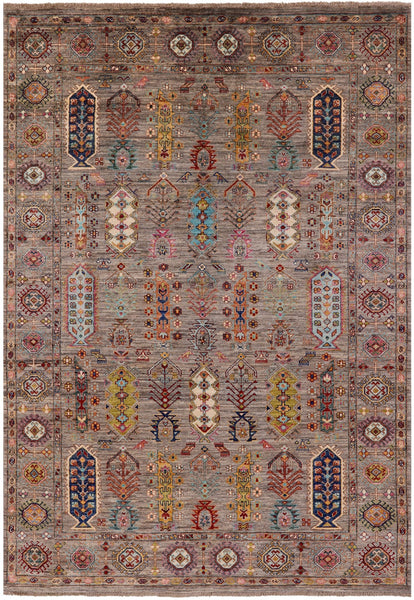 Turkmen Ersari Hand Knotted Wool Rug - 5' 8" X 8' 0" - Golden Nile
