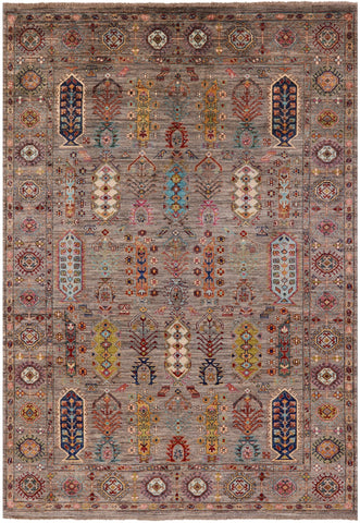 Turkmen Ersari Hand Knotted Wool Rug - 5' 8