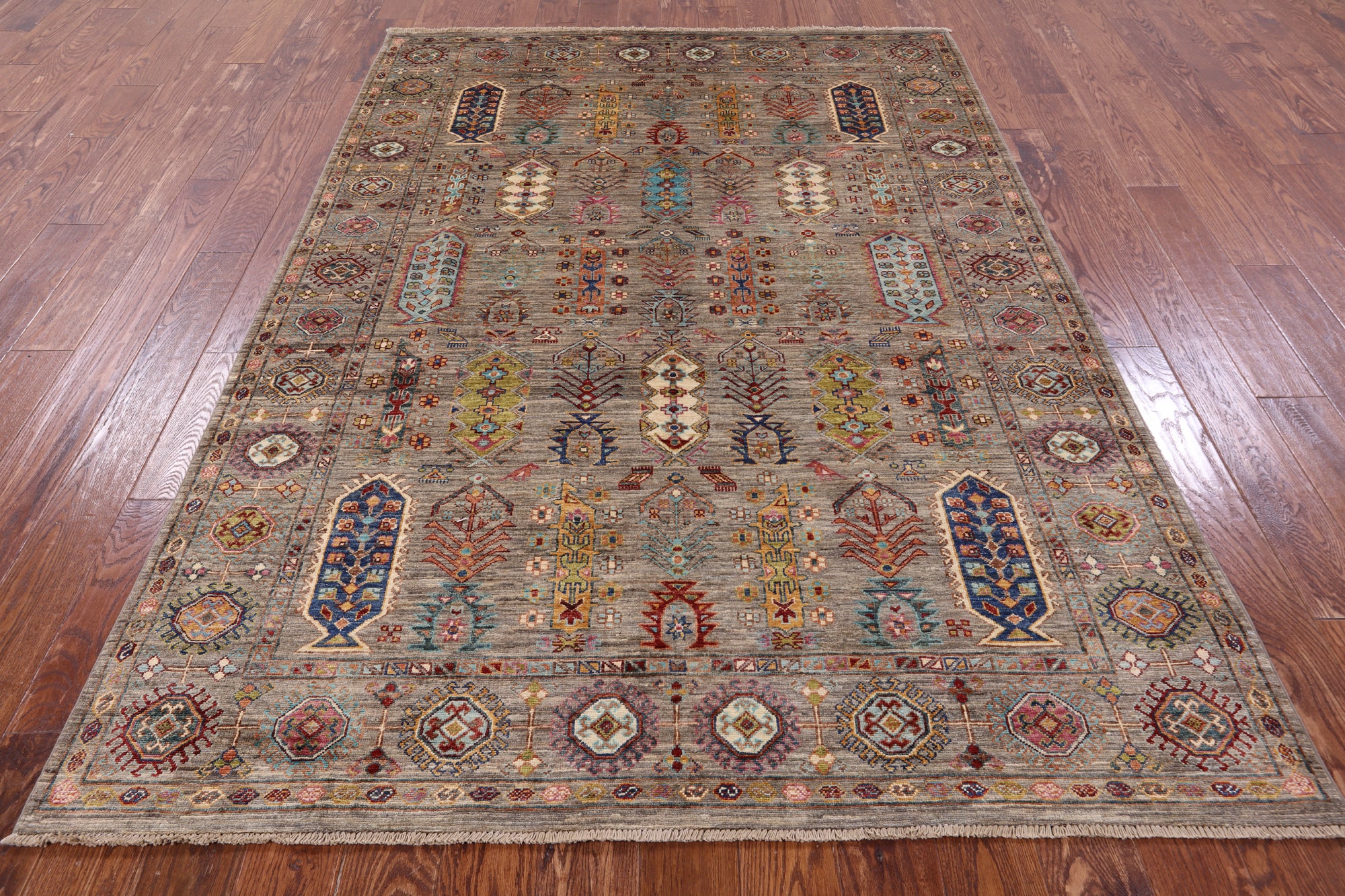 Turkmen Ersari Hand Knotted Wool Rug - 5' 8" X 8' 0" - Golden Nile