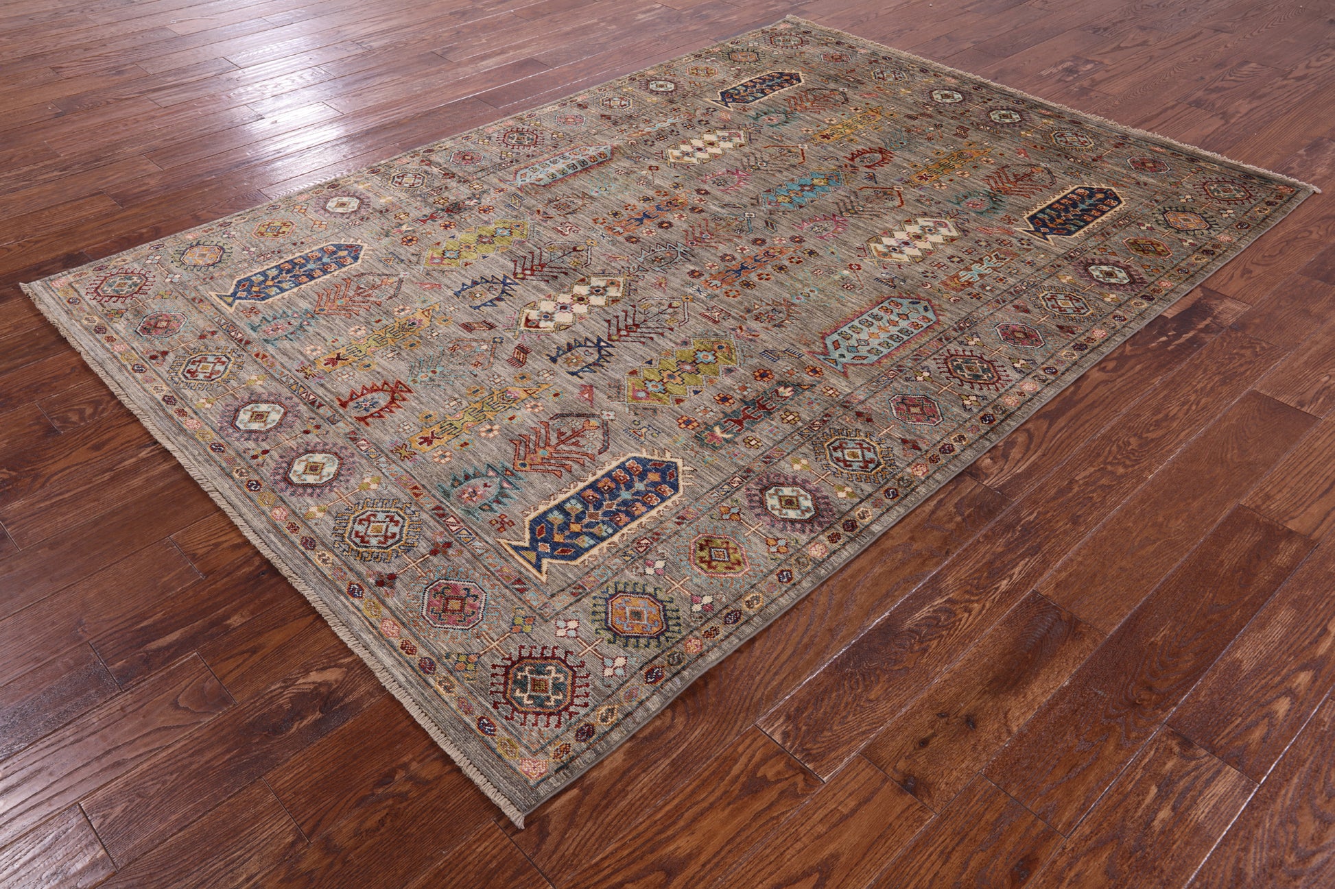 Turkmen Ersari Hand Knotted Wool Rug - 5' 8" X 8' 0" - Golden Nile