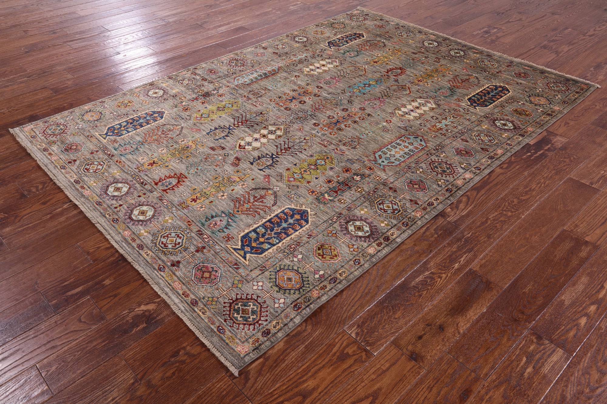 Turkmen Ersari Hand Knotted Wool Rug - 5' 8" X 8' 0" - Golden Nile