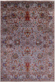 Grey Peshawar Hand Knotted Wool Rug - 5' 8" X 8' 4" - Golden Nile