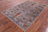 Grey Peshawar Hand Knotted Wool Rug - 5' 8" X 8' 4" - Golden Nile