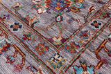Grey Peshawar Hand Knotted Wool Rug - 5' 8" X 8' 4" - Golden Nile