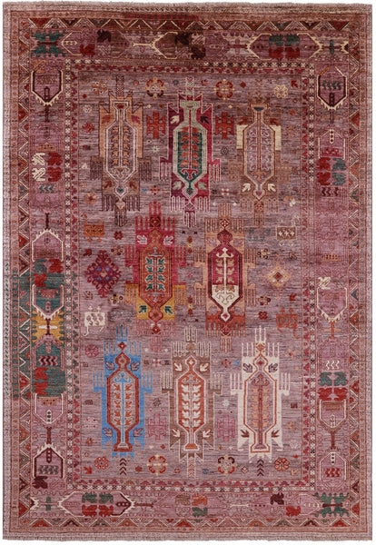 Persian Fine Serapi Handmade Wool Rug - 5' 8" X 8' 2" - Golden Nile