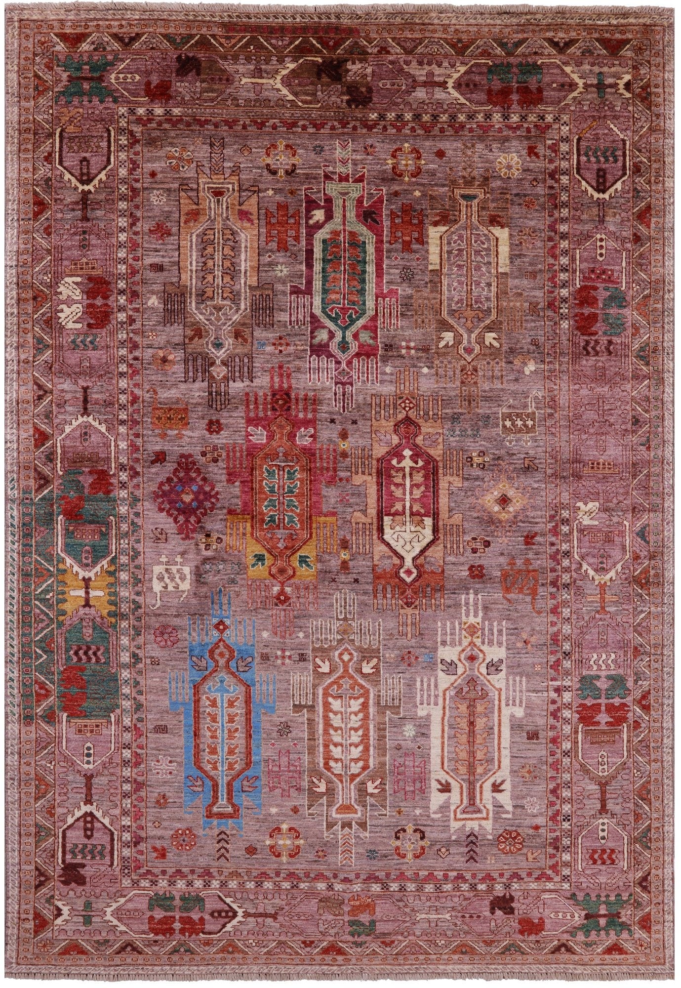 Persian Fine Serapi Handmade Wool Rug - 5' 8" X 8' 2" - Golden Nile