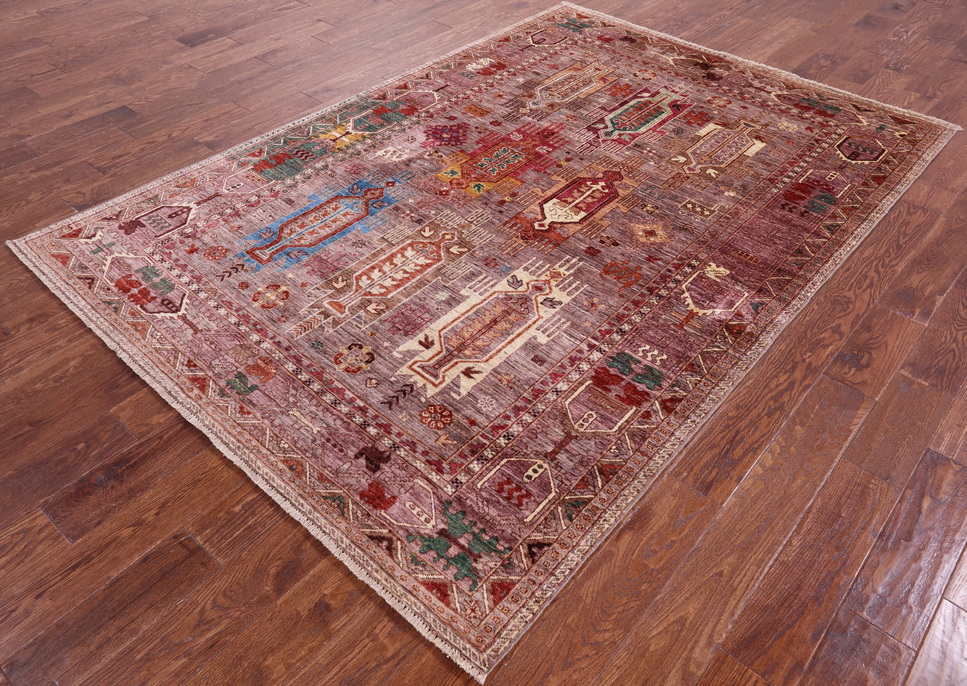 Persian Fine Serapi Handmade Wool Rug - 5' 8" X 8' 2" - Golden Nile