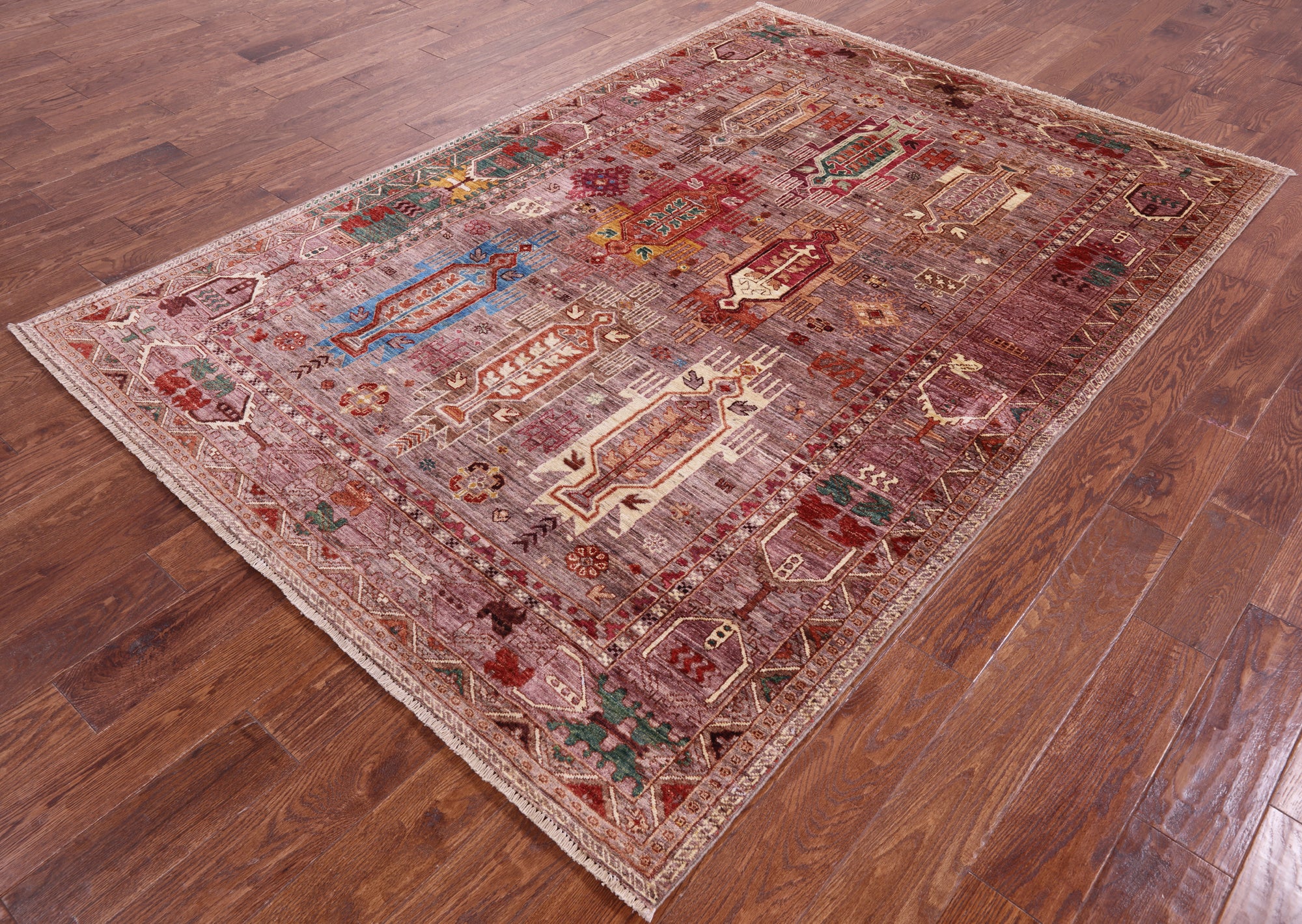 Persian Fine Serapi Handmade Wool Rug - 5' 8" X 8' 2" - Golden Nile