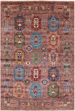 Turkmen Ersari Hand Knotted Wool Rug - 5' 8" X 8' 0" - Golden Nile