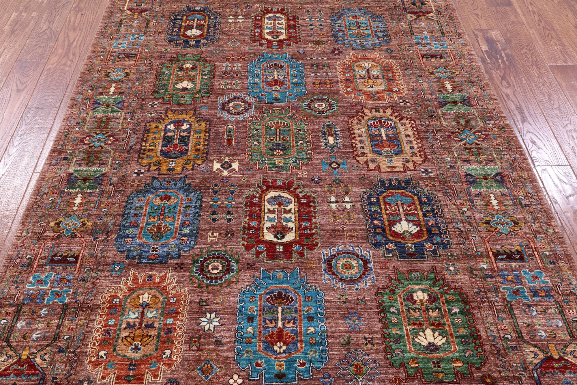 Turkmen Ersari Hand Knotted Wool Rug - 5' 8" X 8' 0" - Golden Nile