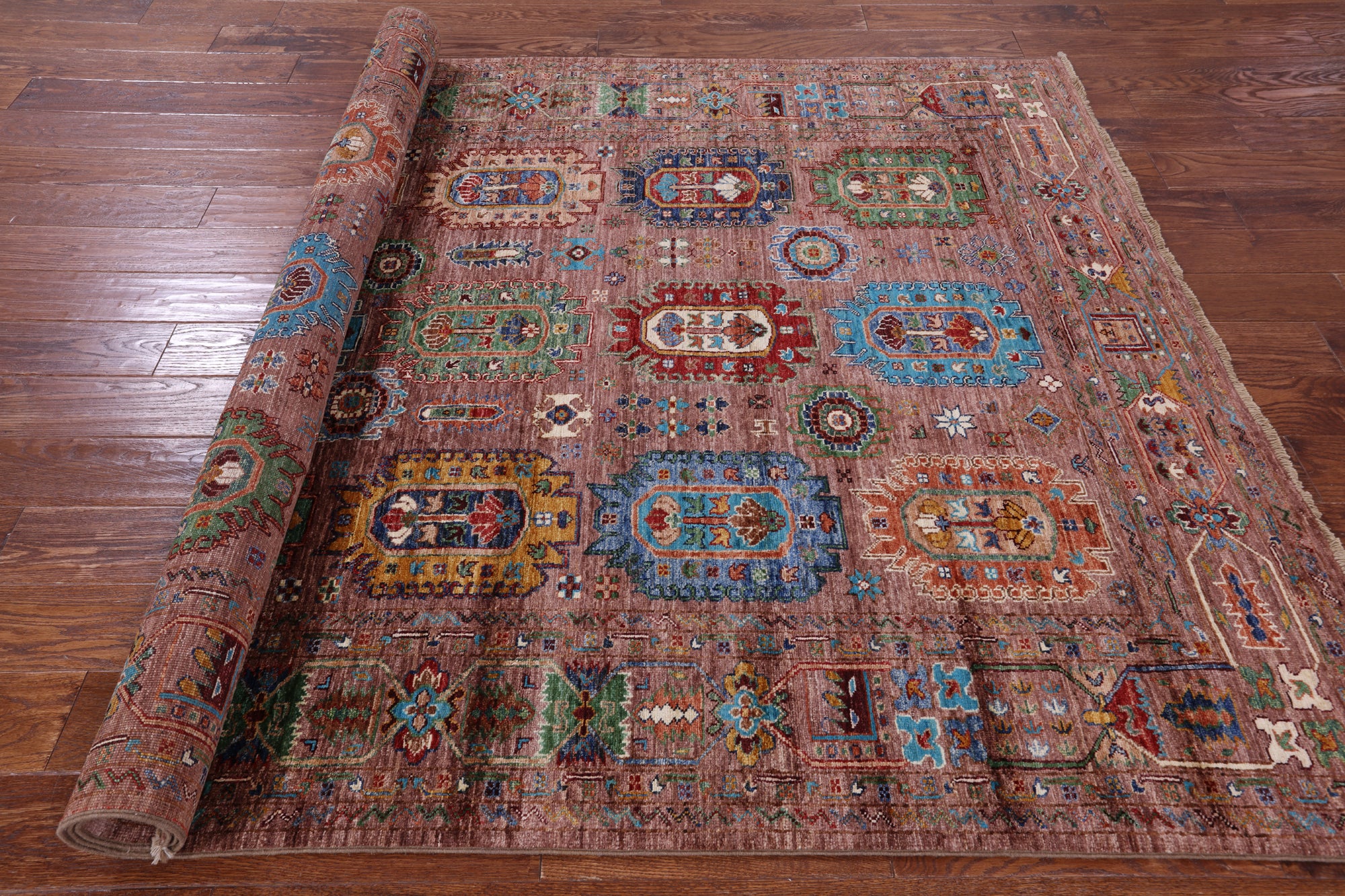 Turkmen Ersari Hand Knotted Wool Rug - 5' 8" X 8' 0" - Golden Nile