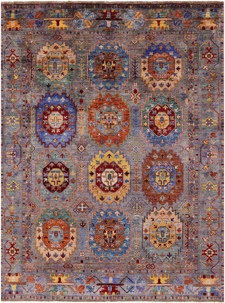 Turkmen Ersari Hand Knotted Wool Rug - 5' 8" X 7' 8" - Golden Nile