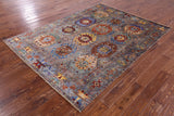 Turkmen Ersari Hand Knotted Wool Rug - 5' 8" X 7' 8" - Golden Nile