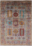 Turkmen Ersari Hand Knotted Wool Rug - 5' 8" X 7' 11" - Golden Nile