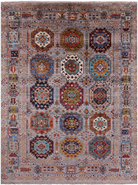 Turkmen Ersari Hand Knotted Wool Rug - 5' 7" X 7' 5" - Golden Nile