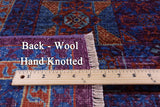 Purple Geometric Persian Mamluk Hand Knotted Wool Rug - 6' 6" X 10' 1" - Golden Nile