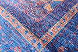 Purple Geometric Persian Mamluk Hand Knotted Wool Rug - 6' 8" X 9' 9" - Golden Nile