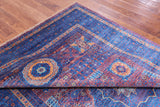 Purple Geometric Persian Mamluk Hand Knotted Wool Rug - 6' 8" X 9' 9" - Golden Nile