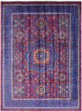 Geometric Persian Mamluk Hand Knotted Wool Rug - 5' 0" X 6' 9" - Golden Nile