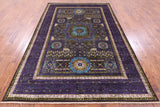 Geometric Persian Mamluk Hand Knotted Wool Rug - 6' 7" X 9' 10" - Golden Nile