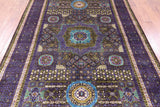 Geometric Persian Mamluk Hand Knotted Wool Rug - 6' 7" X 9' 10" - Golden Nile