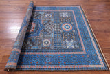 Brown Geometric Persian Mamluk Hand Knotted Wool Rug - 6' 8" X 9' 9" - Golden Nile
