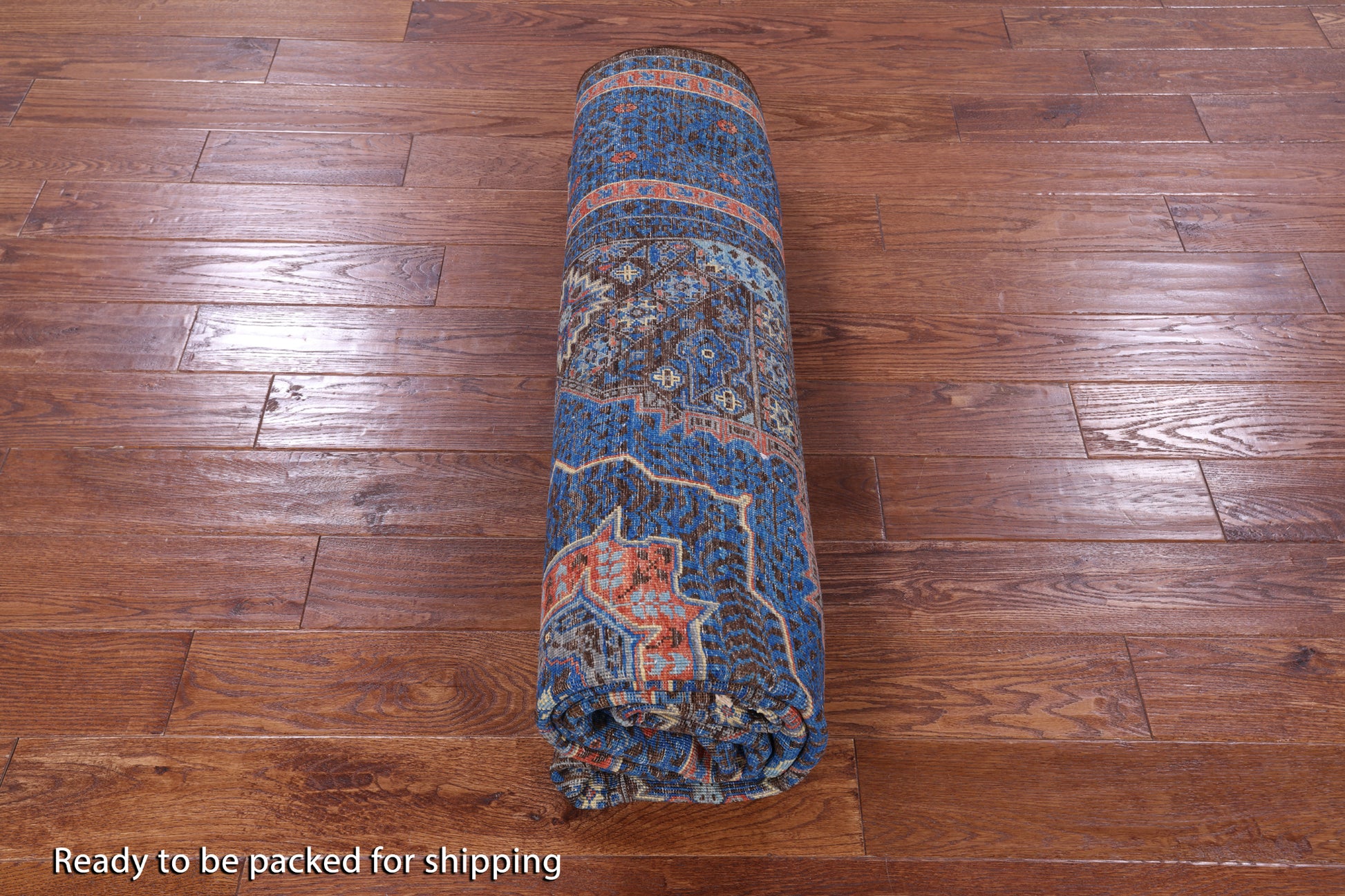 Brown Geometric Persian Mamluk Hand Knotted Wool Rug - 6' 8" X 9' 9" - Golden Nile