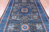 Brown Geometric Persian Mamluk Hand Knotted Wool Rug - 6' 8" X 9' 9" - Golden Nile